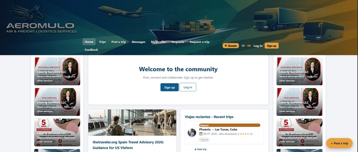 AeroMulo interface